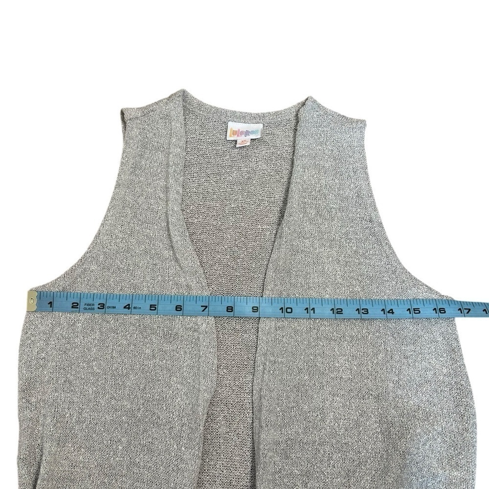 LULAROE Joy Grey Knit Sweater Maxi Open Front Long Vest Duster Size XS NWT - Picture 8 of 11